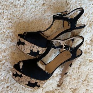 🔥Stefano Stefani Black diamonte T-bar shoes ‘12